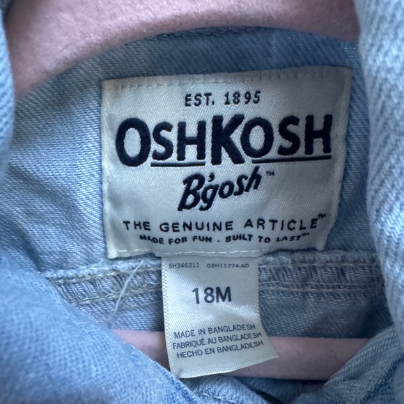 NWOT Oshkosh B’Gosh 18M Blue Denim Floral Girls Jean Jacket - Picture 4 of 4